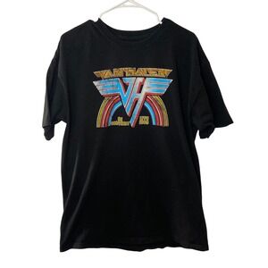 Van Halen 1980 Tour Graphic T-Shirt XL | Licensed Reprint | Black Band Tee